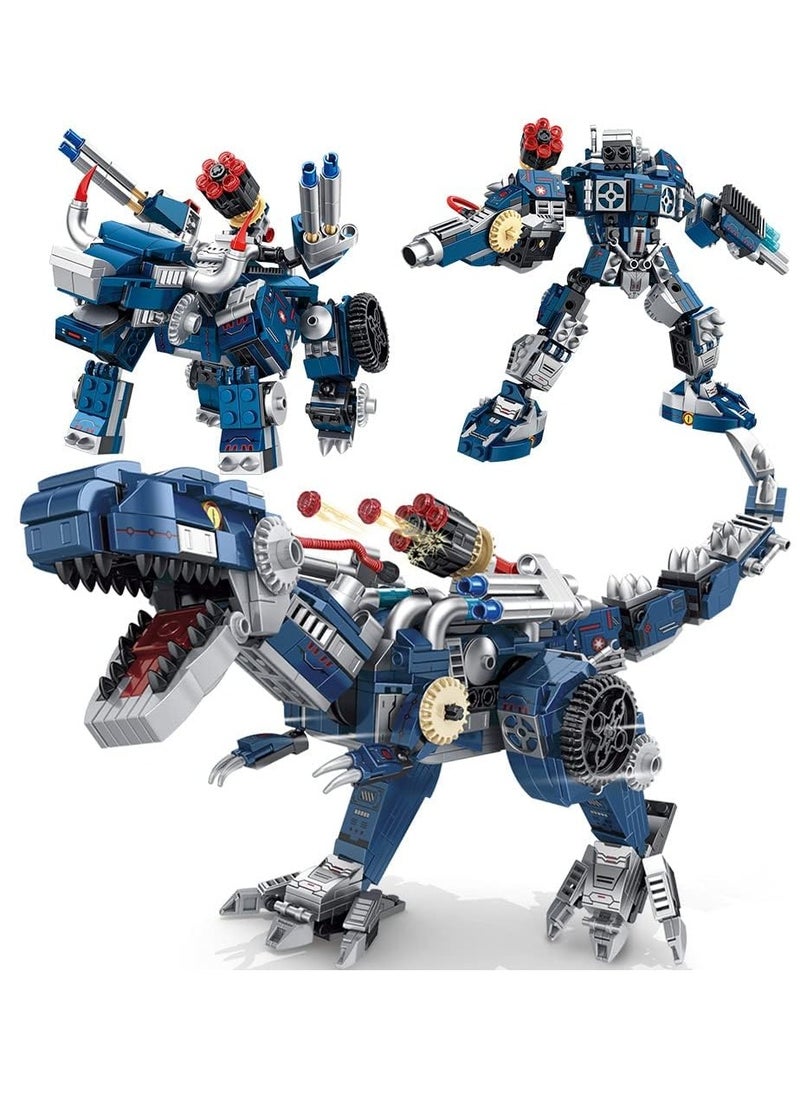RiceBlock Transformed Dinosaur Building Blocks Set, 3-in-1 Tyrannosaurus Rex Construction Model, STEM Construction Toys for Boys Ages 7-14, 811 Pieces