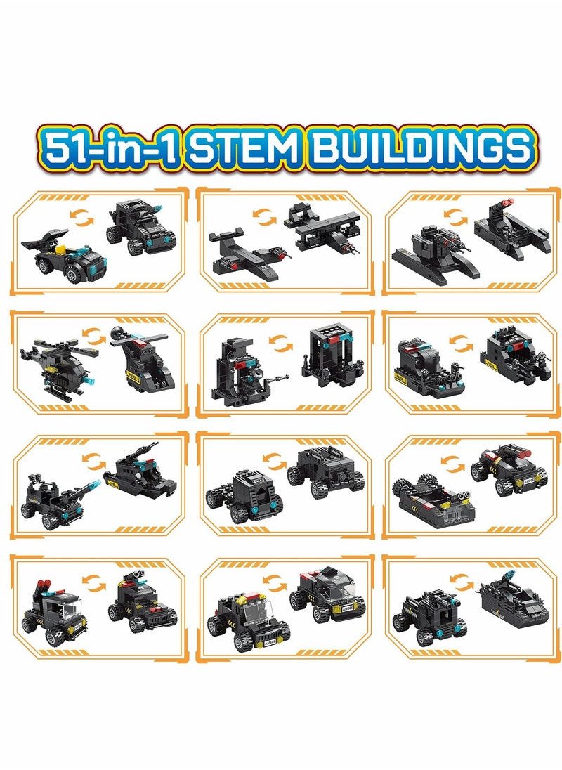 51-in-1 Robot Building Kit for Kids STEM Building Toys Erector Set for Boys 8-12 Engineering STEM Projects Construction Building Blocks Toys Gifts for Boys Kids Age