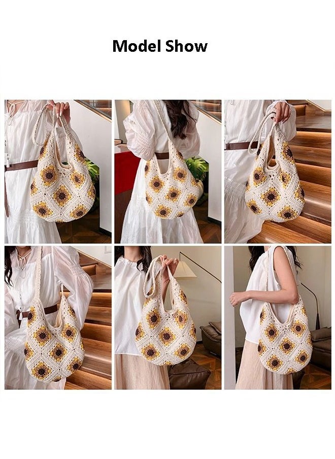Stylish Women's  Beach Bag with Sunflower Design,Trendy  Summer Fashion Ladies Tote Bag, Large Capacity Lightweight Shoulder Bag for GirlsTravel, School, Vacation,Daily Use