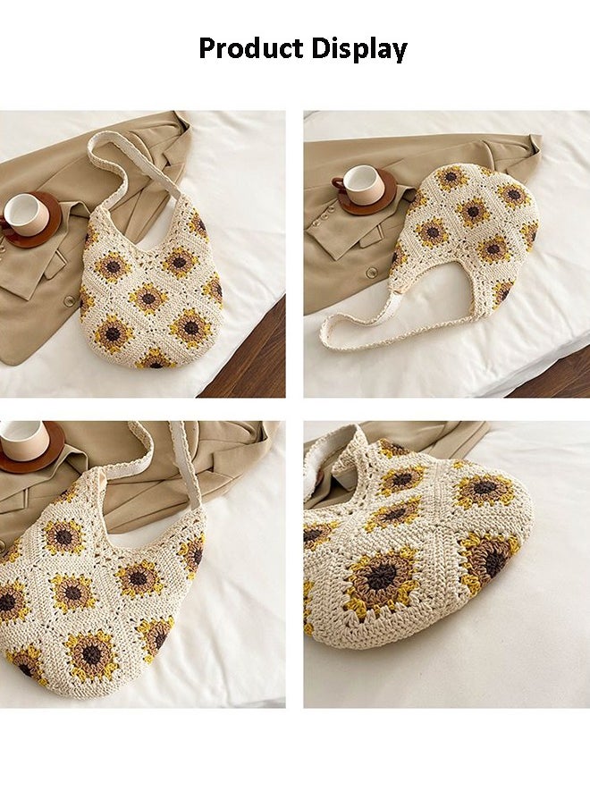 Stylish Women's  Beach Bag with Sunflower Design,Trendy  Summer Fashion Ladies Tote Bag, Large Capacity Lightweight Shoulder Bag for GirlsTravel, School, Vacation,Daily Use