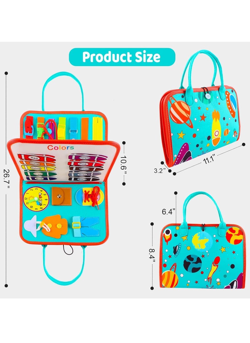 Toddler Busy Board, Educational Learning Sensory Busy Book, Montessori Sensory Toys, Preschool Learning Activities, Learning Fine Motor Skills, Educational Travel Toys for 1-3 Years Old Boys Girls