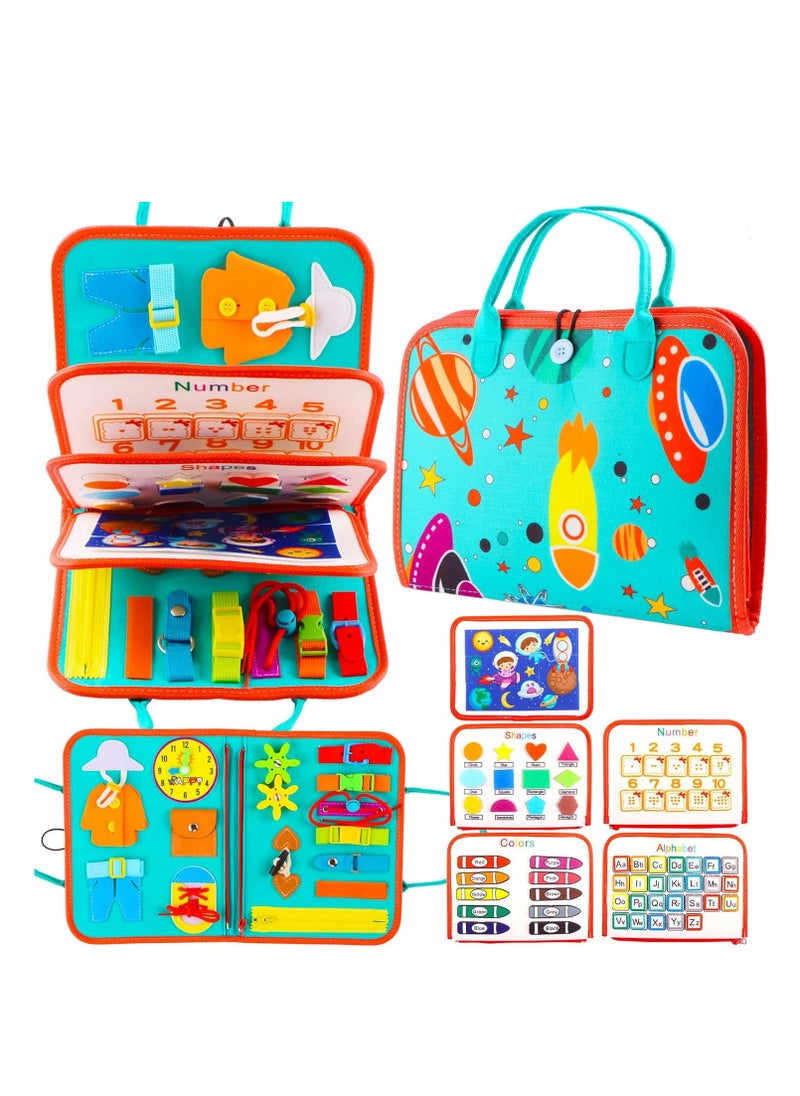Toddler Busy Board, Educational Learning Sensory Busy Book, Montessori Sensory Toys, Preschool Learning Activities, Learning Fine Motor Skills, Educational Travel Toys for 1-3 Years Old Boys Girls