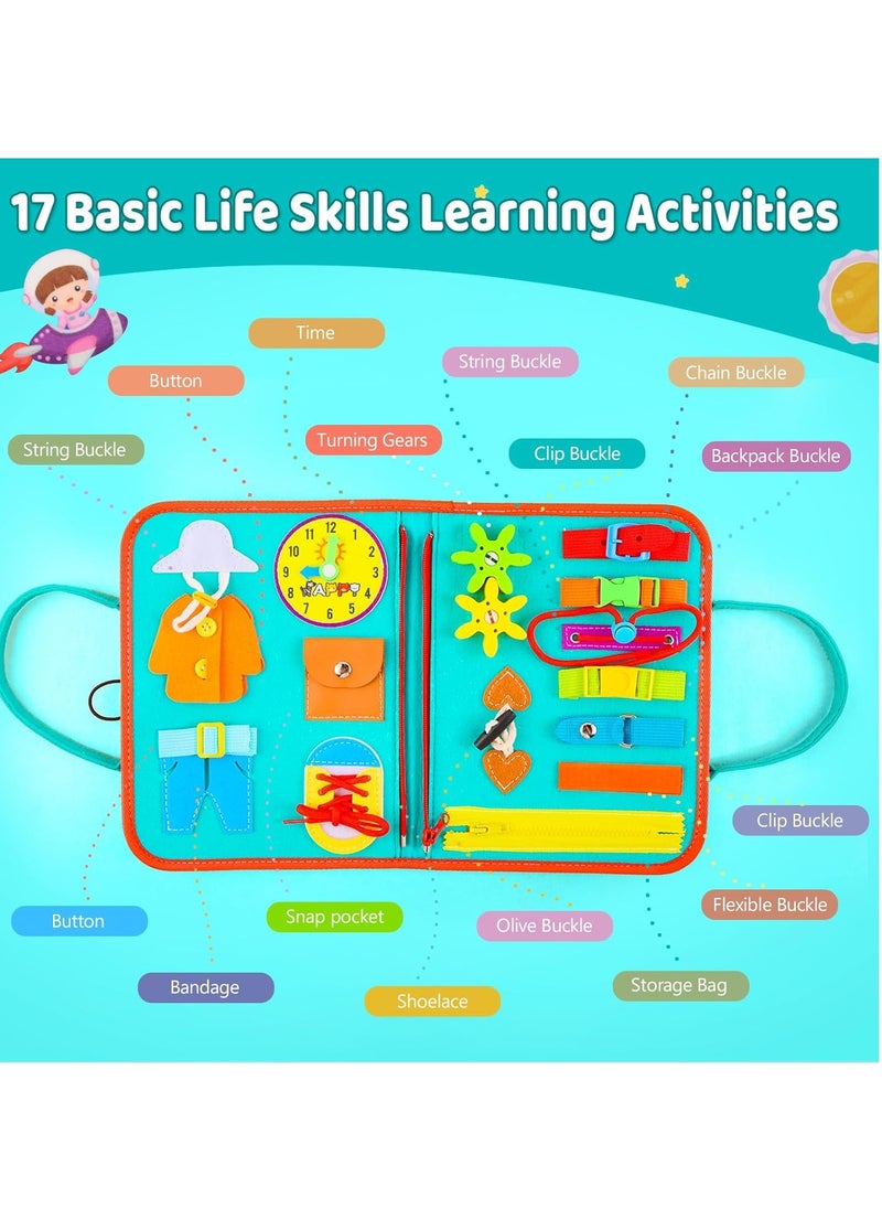 Toddler Busy Board, Educational Learning Sensory Busy Book, Montessori Sensory Toys, Preschool Learning Activities, Learning Fine Motor Skills, Educational Travel Toys for 1-3 Years Old Boys Girls