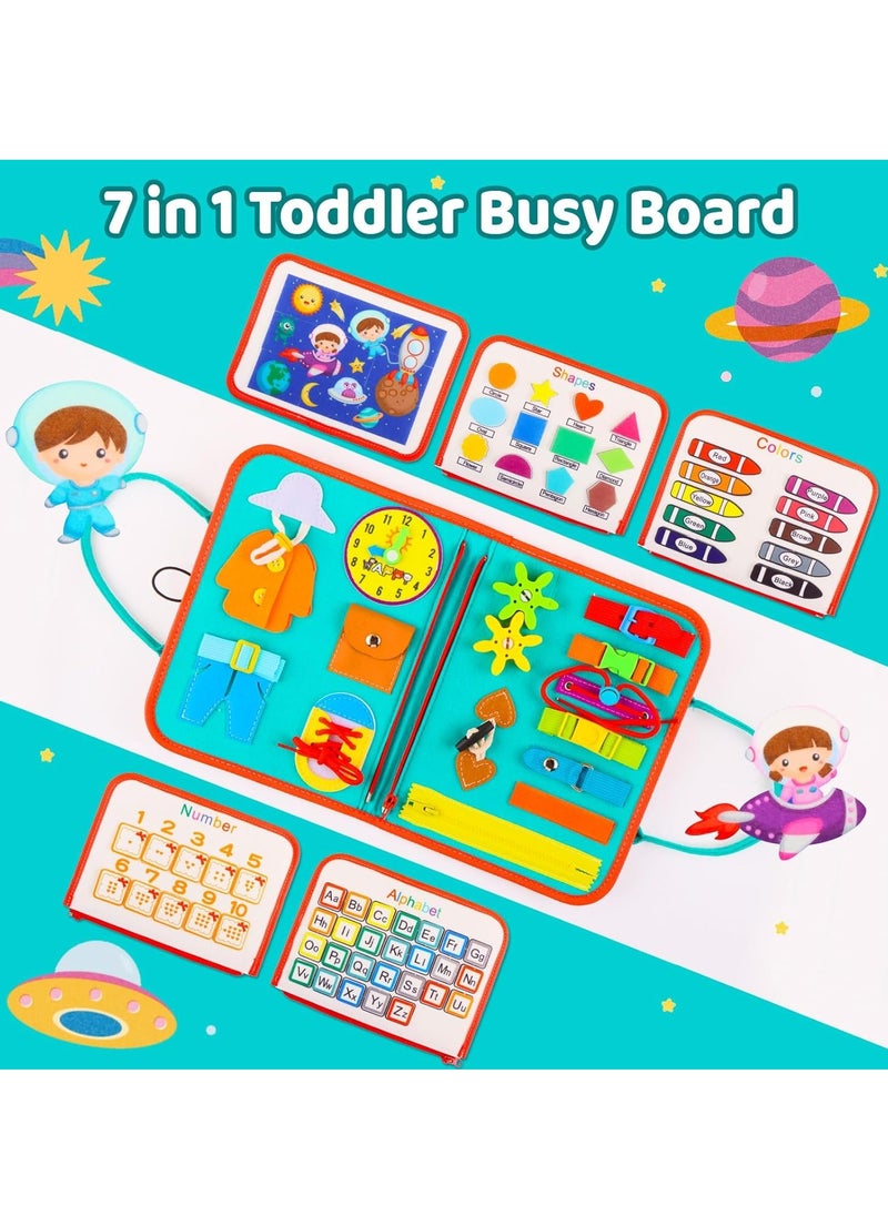 Toddler Busy Board, Educational Learning Sensory Busy Book, Montessori Sensory Toys, Preschool Learning Activities, Learning Fine Motor Skills, Educational Travel Toys for 1-3 Years Old Boys Girls