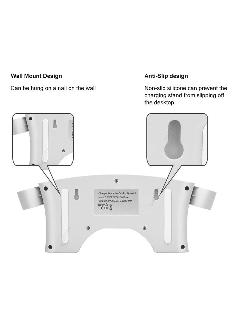 High-Speed Charging Dock for Oculus Quest 2 - USB Charging Station with Breathing Light and Controller Storage Stand for VR Headset.