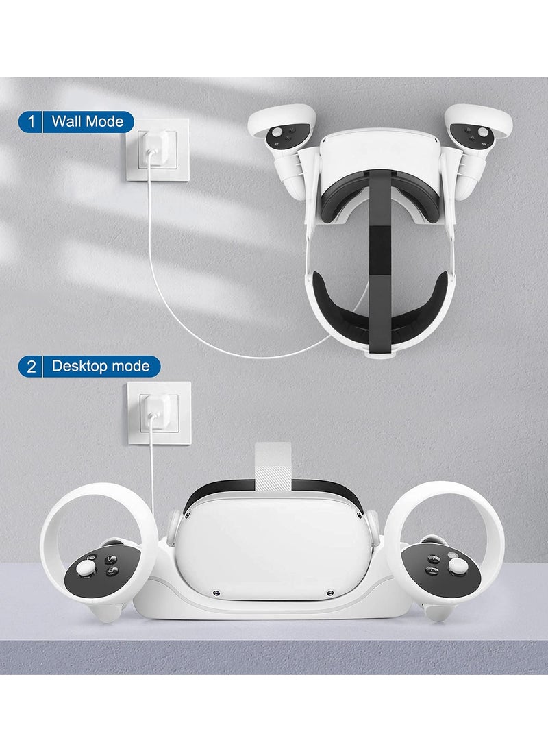 High-Speed Charging Dock for Oculus Quest 2 - USB Charging Station with Breathing Light and Controller Storage Stand for VR Headset.