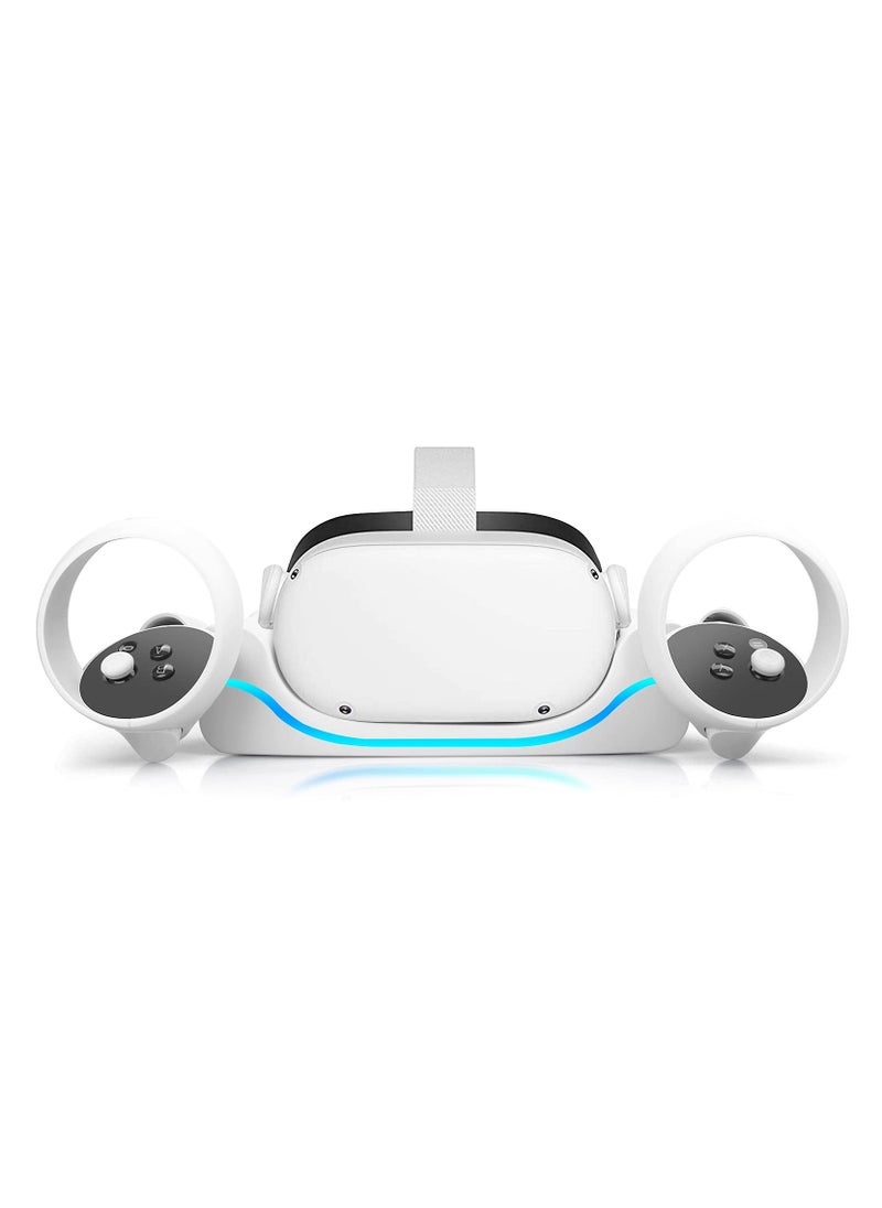 High-Speed Charging Dock for Oculus Quest 2 - USB Charging Station with Breathing Light and Controller Storage Stand for VR Headset.