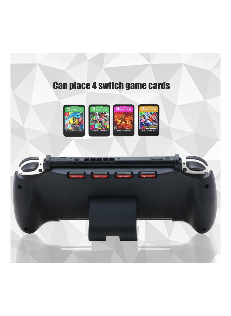 Fit for Switch OLED Grip, MAKINGTEC for Switch OLED Accessories Grip with Game Storage and Kickstand, Hand Grip Compatible with for Nintendo Switch and for Switch OLED