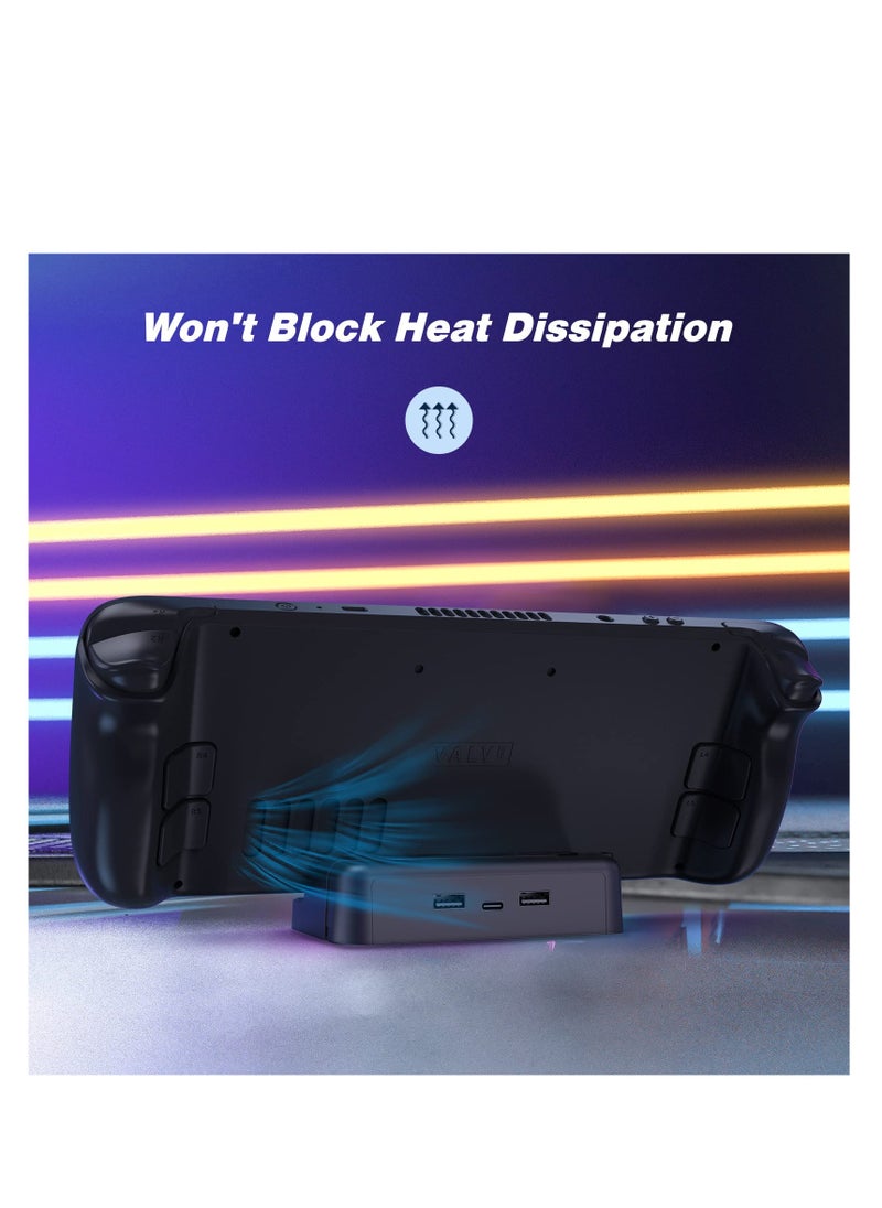 Compatible with Stand Base for Steam Deck,  Steam Deck Accessories, Charging Dock for Steam Deck,  Dual USB and Full Speed Charging USB C Port for Steam Deck, Anti-Slip Holder Stand for Steam Deck
