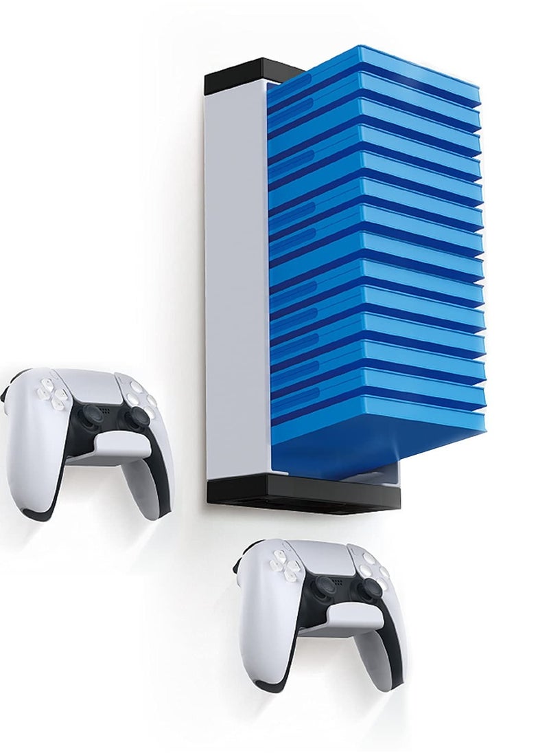 Video Game Disc Gamepad Headset Storage Shelf for PS5/ PS4/ Xbox One/ Xbox Series X/S Multifunctional Wall Mount Holders Stands Gaming Organizer Accessories [video game]