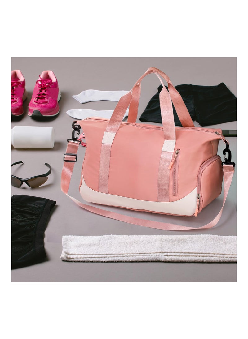 Gym Bag for Women, Waterproof Duffel Bag with Wet Pocket and Shoes Compartment, Carry On Weekender Overnight Bag, Lightweight Workout Sport Bag, Crossbody Shoulder Travel Bag for Yoga Dance