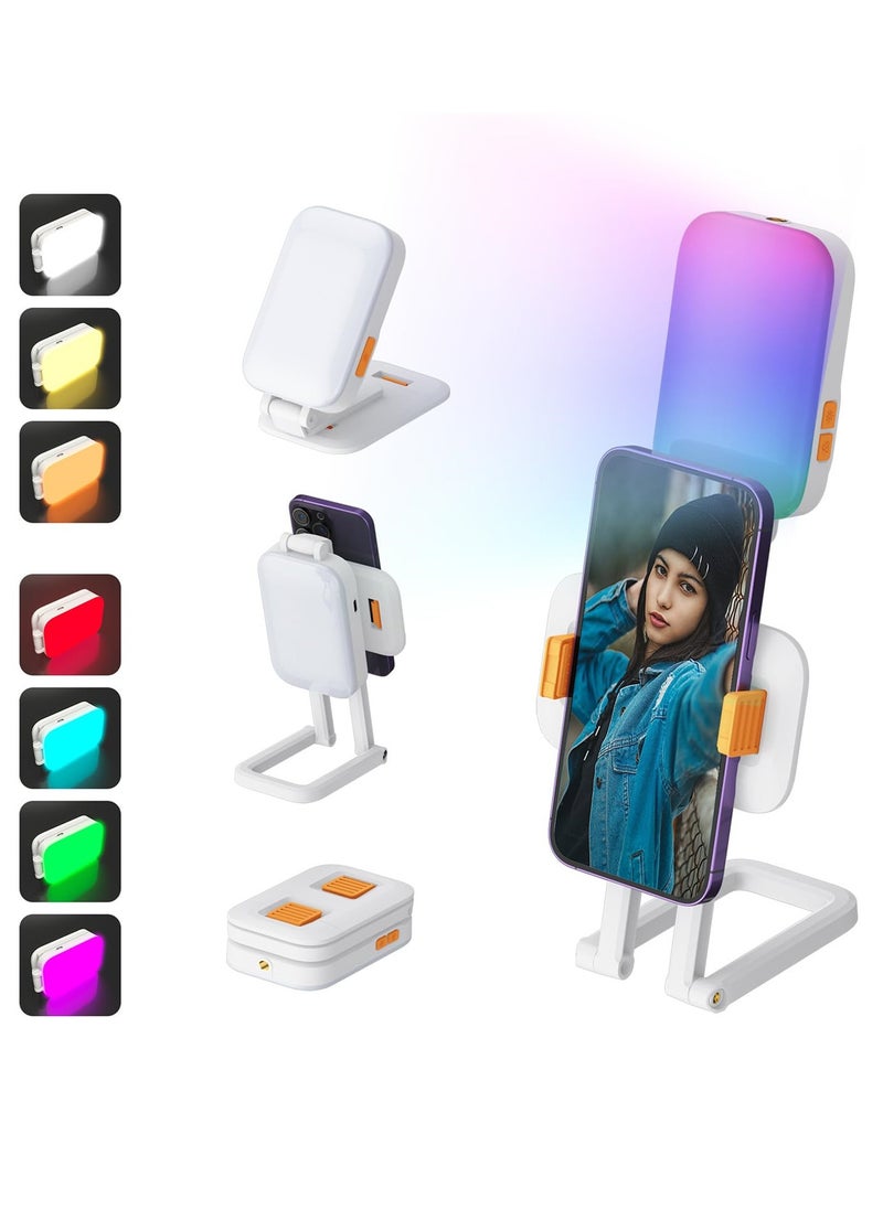 Portable Selfie Light with 82 LED, 3 Light Modes, RGB Modes, and Foldable Phone Holder, Perfect for Selfies, Vlogging, TikTok, and Videos