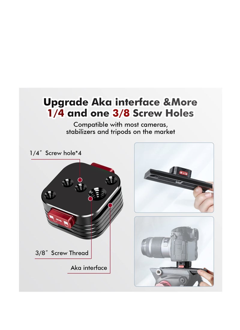 Universal Quick Release Plate with Arca Swiss Slot for Tripods and Camcorders Compatible with 1/4 and 3/8 Screws