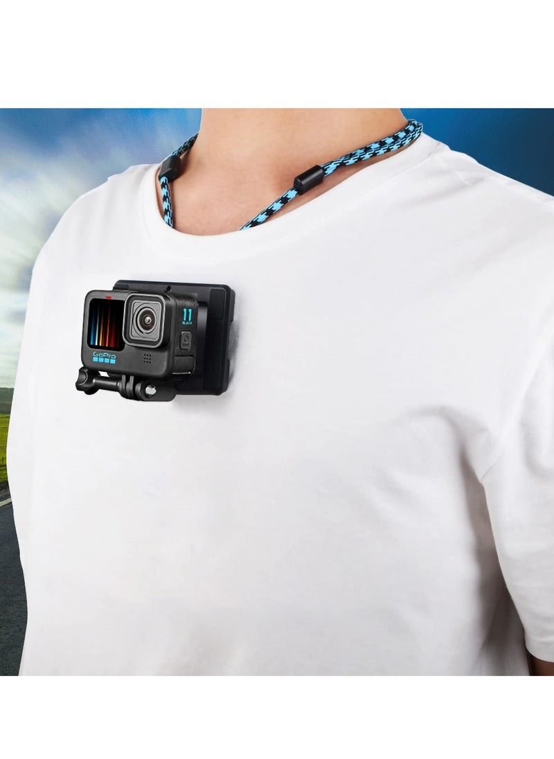 Quick-Release Chest Mount for DJI OSMO Action 4 3 and Go-Pro Hero 12 11 Compatible with GoPro Hero 12 11 Sport Camera First Perspective Mount Accessories Magnetic Mount for Hands Free Shooting