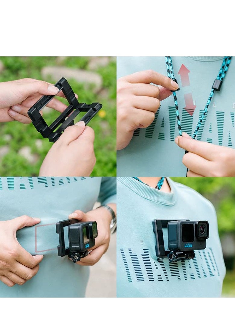 Quick-Release Chest Mount for DJI OSMO Action 4 3 and Go-Pro Hero 12 11 Compatible with GoPro Hero 12 11 Sport Camera First Perspective Mount Accessories Magnetic Mount for Hands Free Shooting