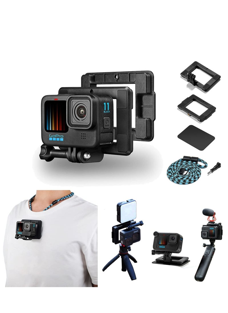 Quick-Release Chest Mount for DJI OSMO Action 4 3 and Go-Pro Hero 12 11 Compatible with GoPro Hero 12 11 Sport Camera First Perspective Mount Accessories Magnetic Mount for Hands Free Shooting