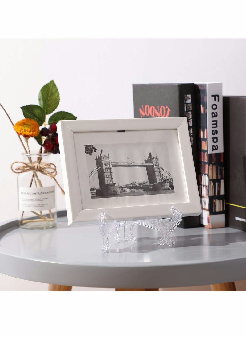 12 Pieces Plastic Easel Stands Plate Stands Holders, KASTWAVE Picture Easel Stand Clear for Display Picture Frame Collectibles Desktop Weddings Party Home Decoration (6 Inches)