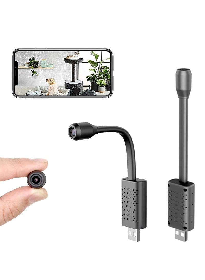 SKY HUB Indoor Cameras 1080p HD USB Interface Mini Camera with Video and Audio Recording Supports 64GB Micro SD Card Recording Not IncludedFlexible Camera