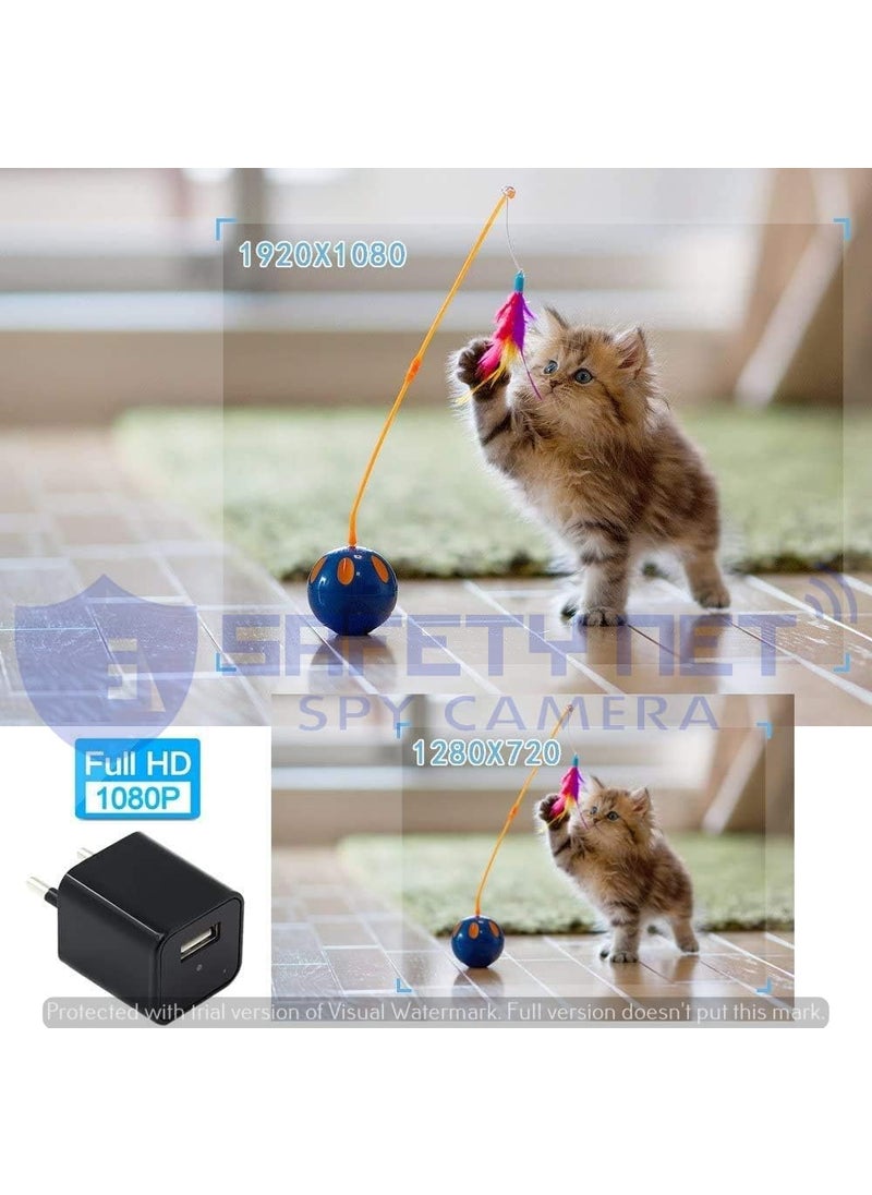 Safety NET Hidden Camera USB Charger Type Maximum 32GB SD Support LoopMotion Triggered Recording Option Ideal for HomeOffice Monitoring