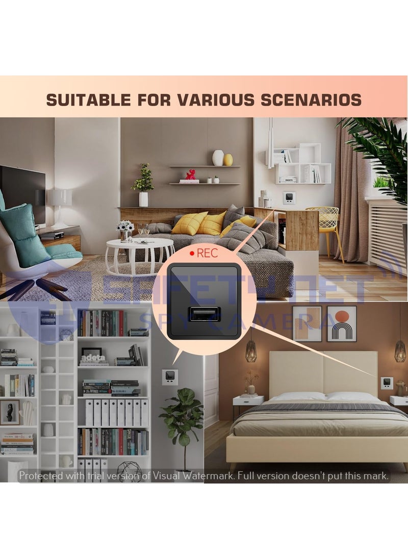 Safety NET Hidden Camera USB Charger Type Maximum 32GB SD Support LoopMotion Triggered Recording Option Ideal for HomeOffice Monitoring