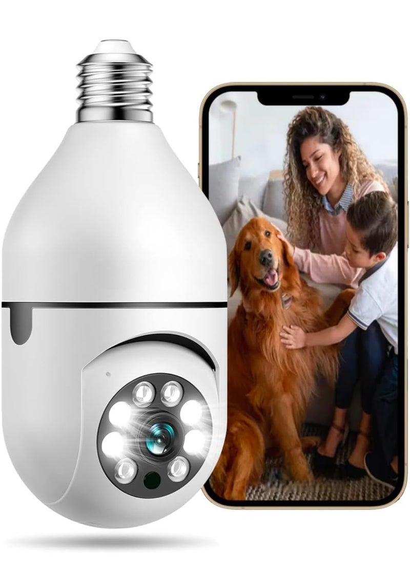 Fire turtle Smart Home Security Bulb Shape 360 Camera 1080p Wireless PTZ CCTV Easy Install Indoor 360 Night Light Vision Motion Sensor LED Lights 24x7 Recording Two Way Talk Mic