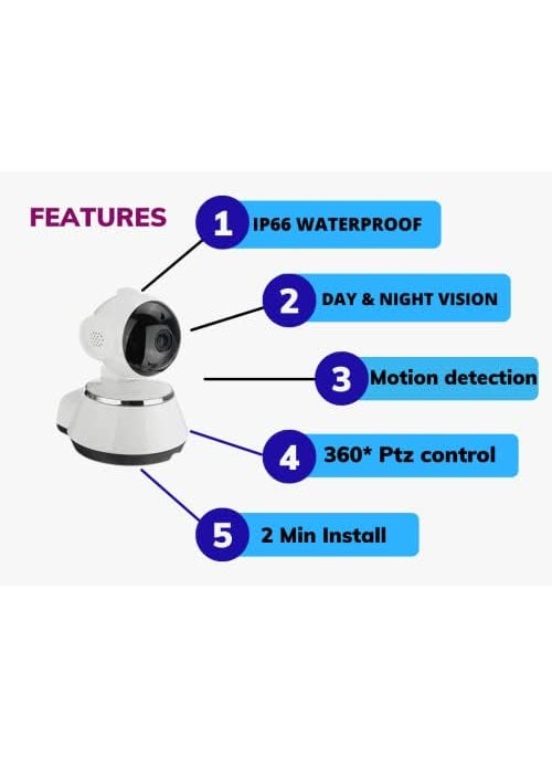 SNARIYOVSN Mini WiFi Wireless CCTV Cemera in HD 720P Resolution IP Home Security Camera P2P Night Vision IR Surveillance Expandable up to 64gb SD Card Indoor Outdoor Usage Camera34