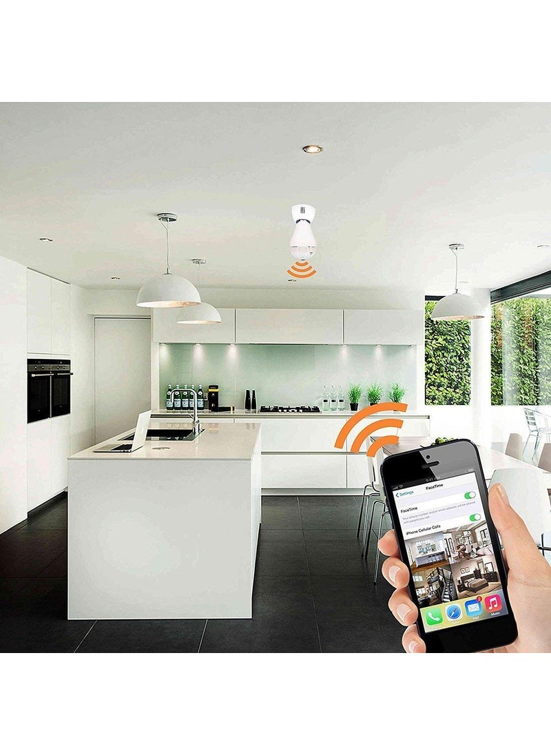 visionrabbit Home SecurityCar SecurityOffice SecurityBusiness Security KhuFiya Genuine WiFi IP 960p Bulb Camera for HomeOfficeShop Supports in iOS AndroidRemote Monitoring from Any Where
