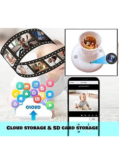 CAMERA DEKHO HD Plus Spy WiFi Holder Camer Lookcam App Audio Video Recording Watch Live 24 Hours Small Surveillance Security Nanny Hidden Wireless Camera for Home Security White_37_035