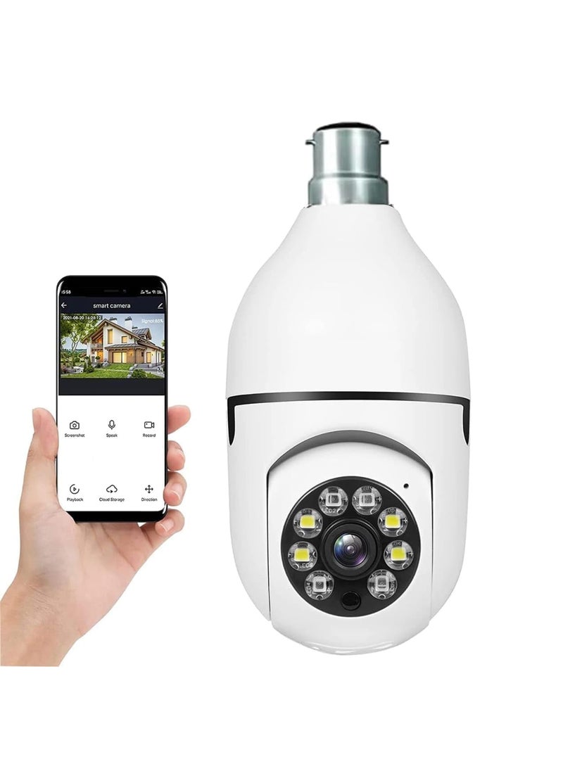GARYVIZ 1080p HD Bulb Light Wireless IP Camera Fish Eye 360 Degree Panoramic Mini Lamp IR Home Security Wireless CCTV Camera Light Bulb