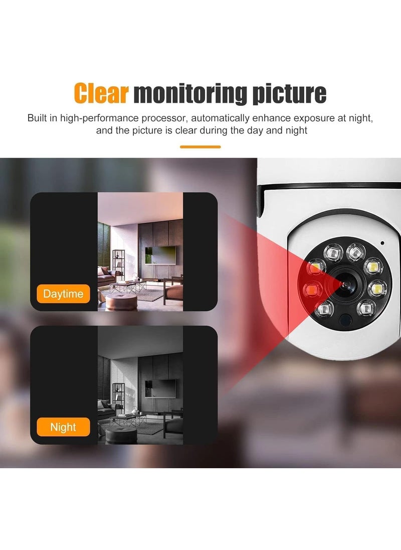 GARYVIZ 1080p HD Bulb Light Wireless IP Camera Fish Eye 360 Degree Panoramic Mini Lamp IR Home Security Wireless CCTV Camera Light Bulb