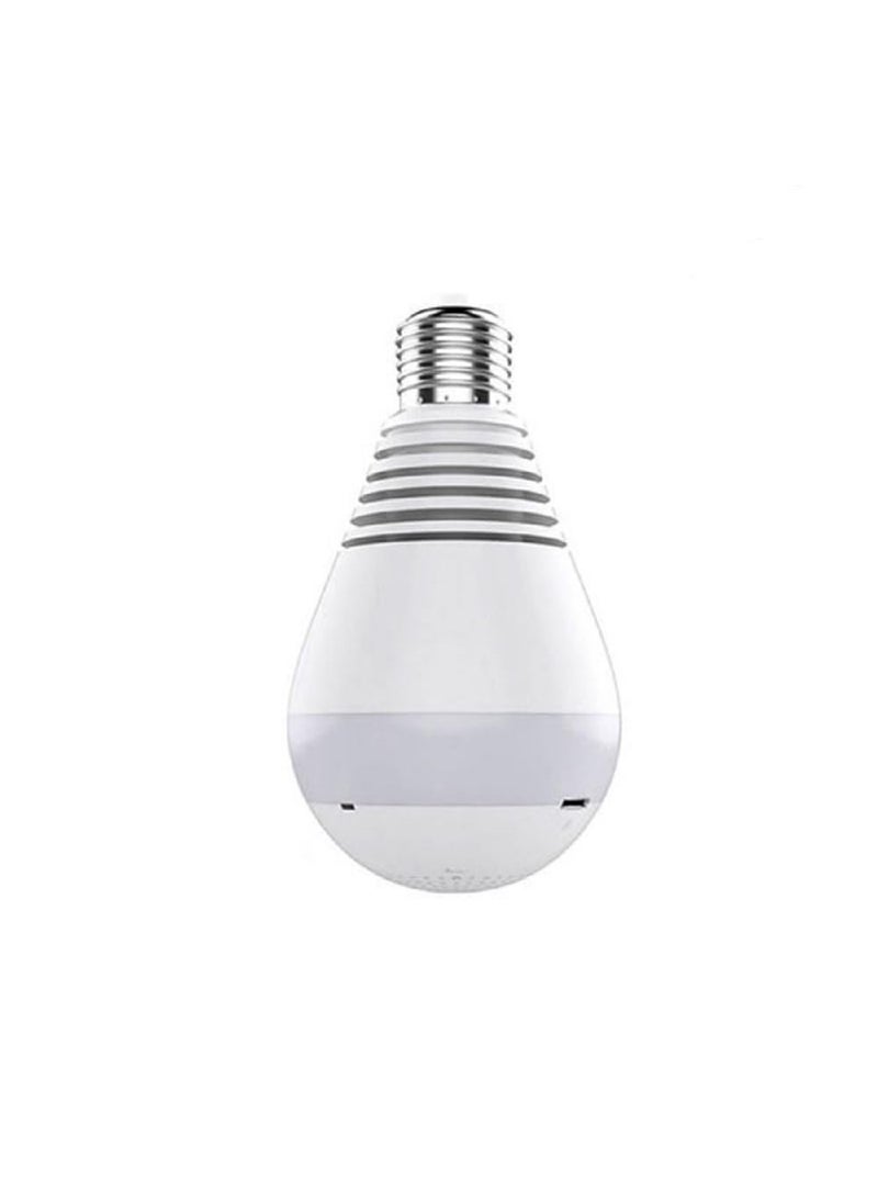 SKY HUB Wireless Panoramic 360 IP Camera LED Bulb Light 960 x 960P Fisheye Vision WiFi Remote Monitoring Home Security Camera Hidden Camera with TwoWay Audio Supports 128GB Micro SD Card