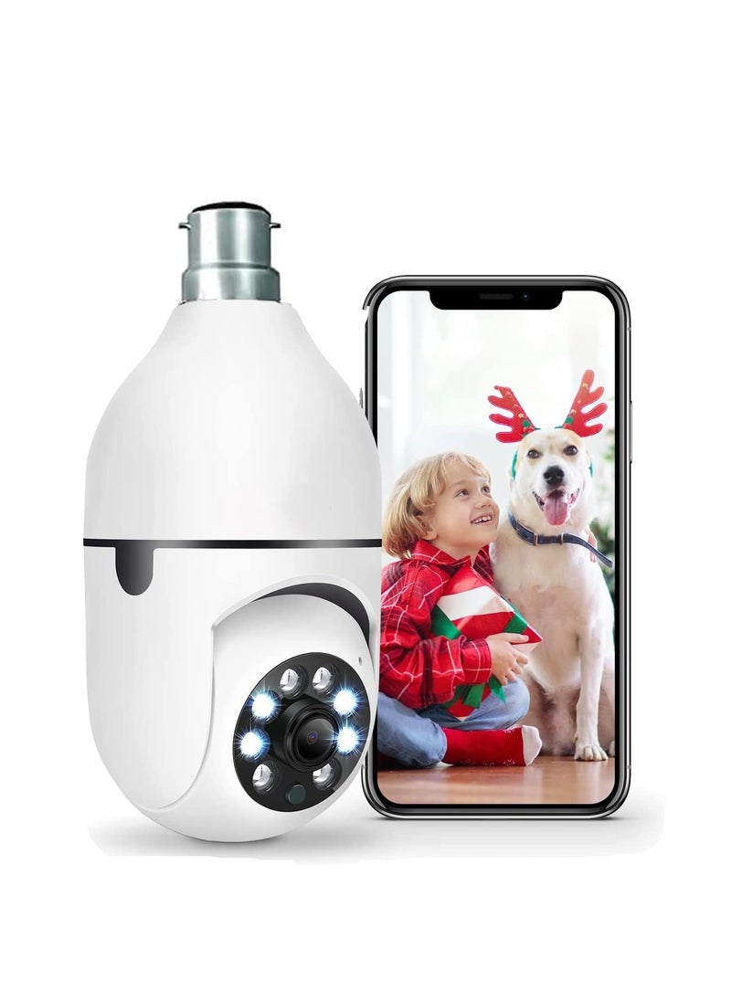 SKY HUB EYETECH Light Bulb Wireless IP WiFi Camera Bulb Camera 360 1080p WiFi Auto Rotation Fish Eye 360 Degree Panoramic Mini Lamp IR CCTV 1080p Home Security Light Wireless CCTV