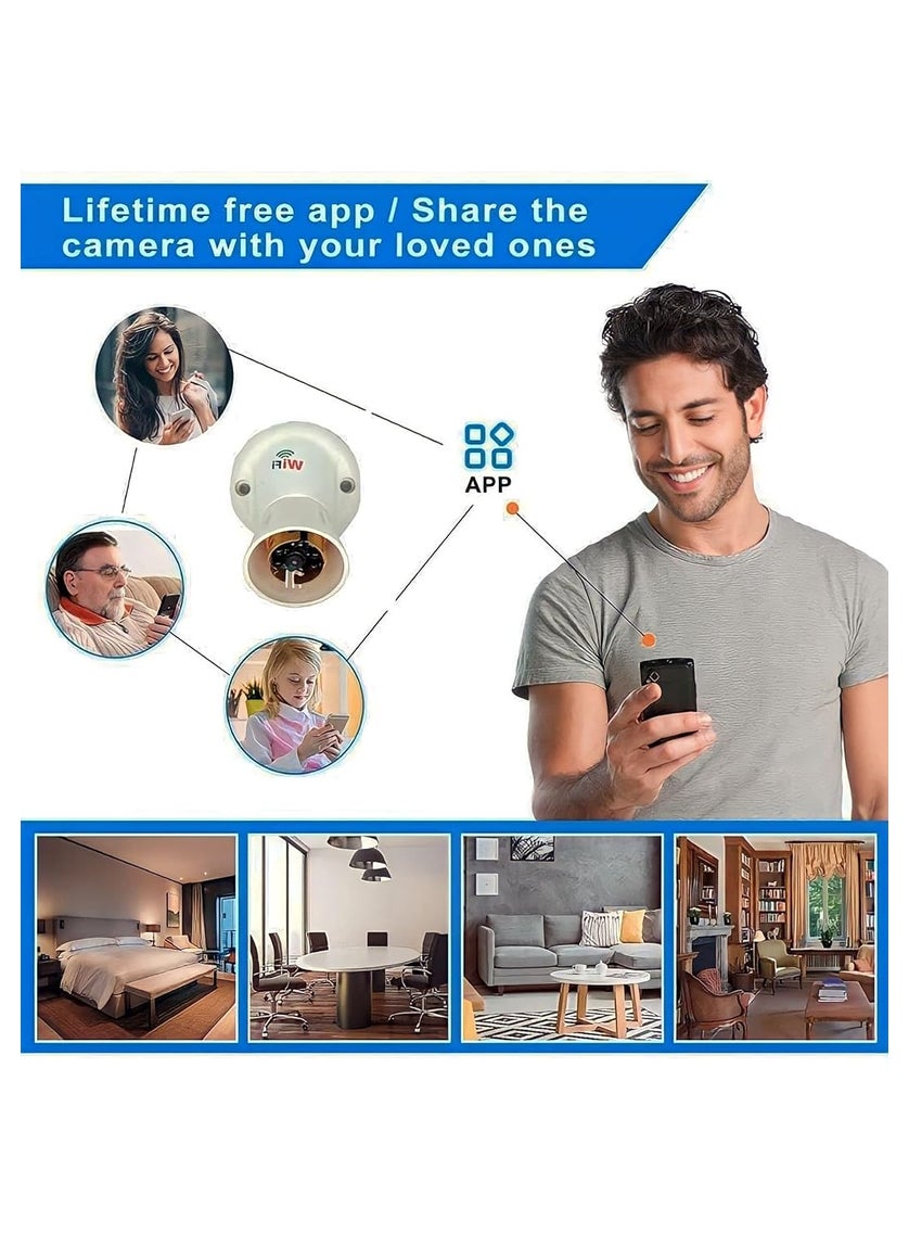M V Solutions Holder Camera WiFi 1080p Full HD for Home Room Indoor Security Wireless Mini Holder Camera Watch Live View 1080p Video and Audio