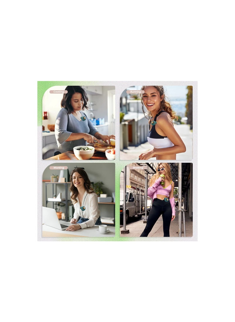 Mini Portable Fan, 360° Rotatable Small Personal Fan that Blow Cold Air with Clip Fan 3 Speeds, Portable USB Rechargeable Small Cooling Fan, Battery Powered Fan for Outdoor and Indoor (Green)