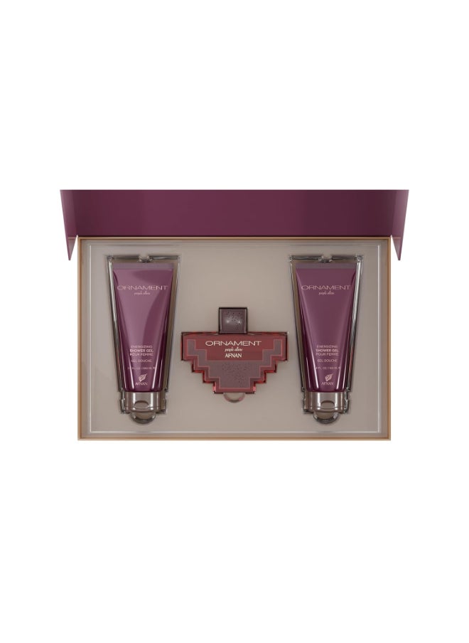 Gift Set Ornament Purple Allure  Eau De Parfum 100 Ml + Body Lotion 100 Ml + Shower Gel 100 Ml Perfume Gift Set For Women