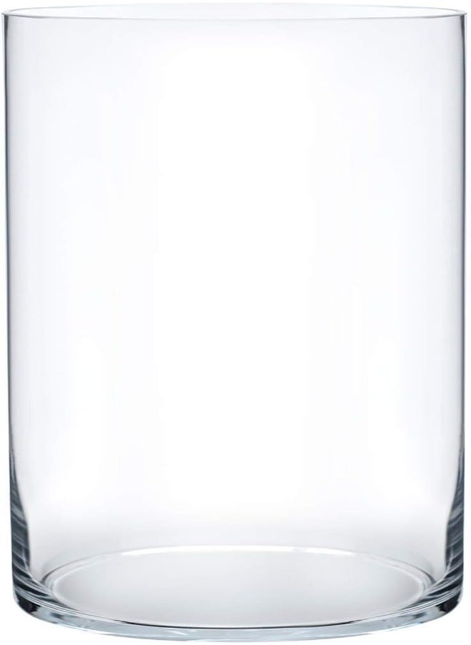 Clear Glass Cylinder Vase – 30cm Tall x 15cm Wide Flower Vase for Centerpieces, Weddings, Events & Home Decor – Large Decorative Table Vase for Floral Arrangements & Candles