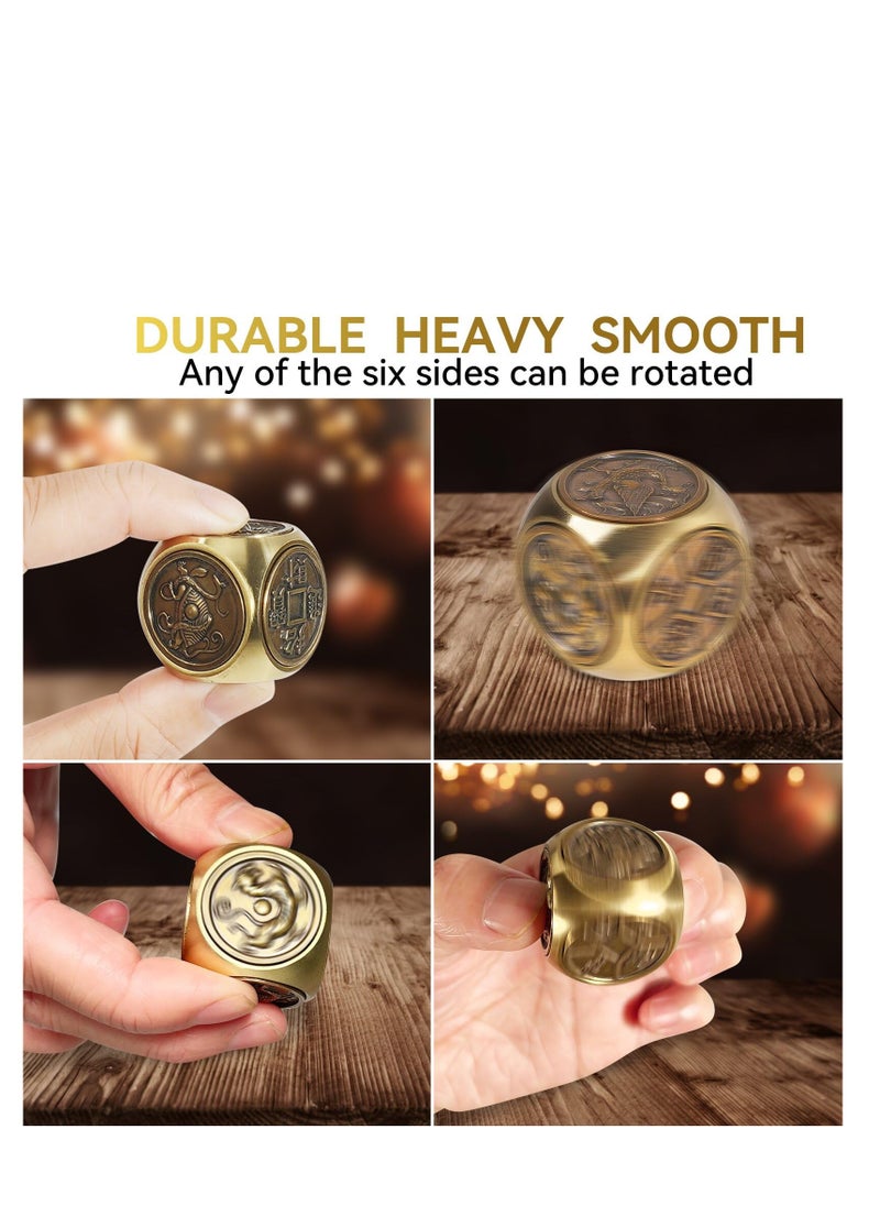 Handheld Metal Fidget Toy for Adults, Stress and Anxiety Relief Fidget Toy，Anti-Anxiety Finger Sensory Toys,Fidget Toy for Adult ADHD Autism-Hexahedral Spinning（Small）
