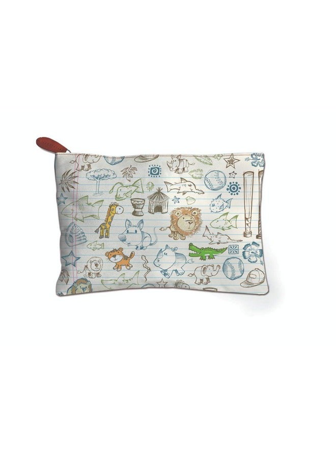 Paper Plane Design Multipurpose Canvas Zipper Pouch 9 in x 6 in Multicoloured (DesignCV9)
