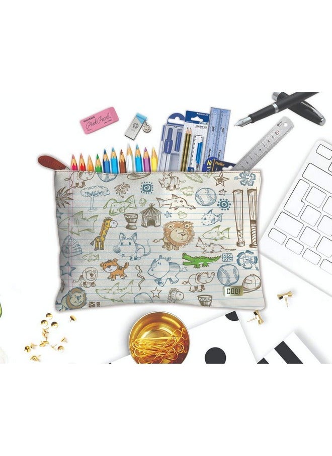 Paper Plane Design Multipurpose Canvas Zipper Pouch 9 in x 6 in Multicoloured (DesignCV9)