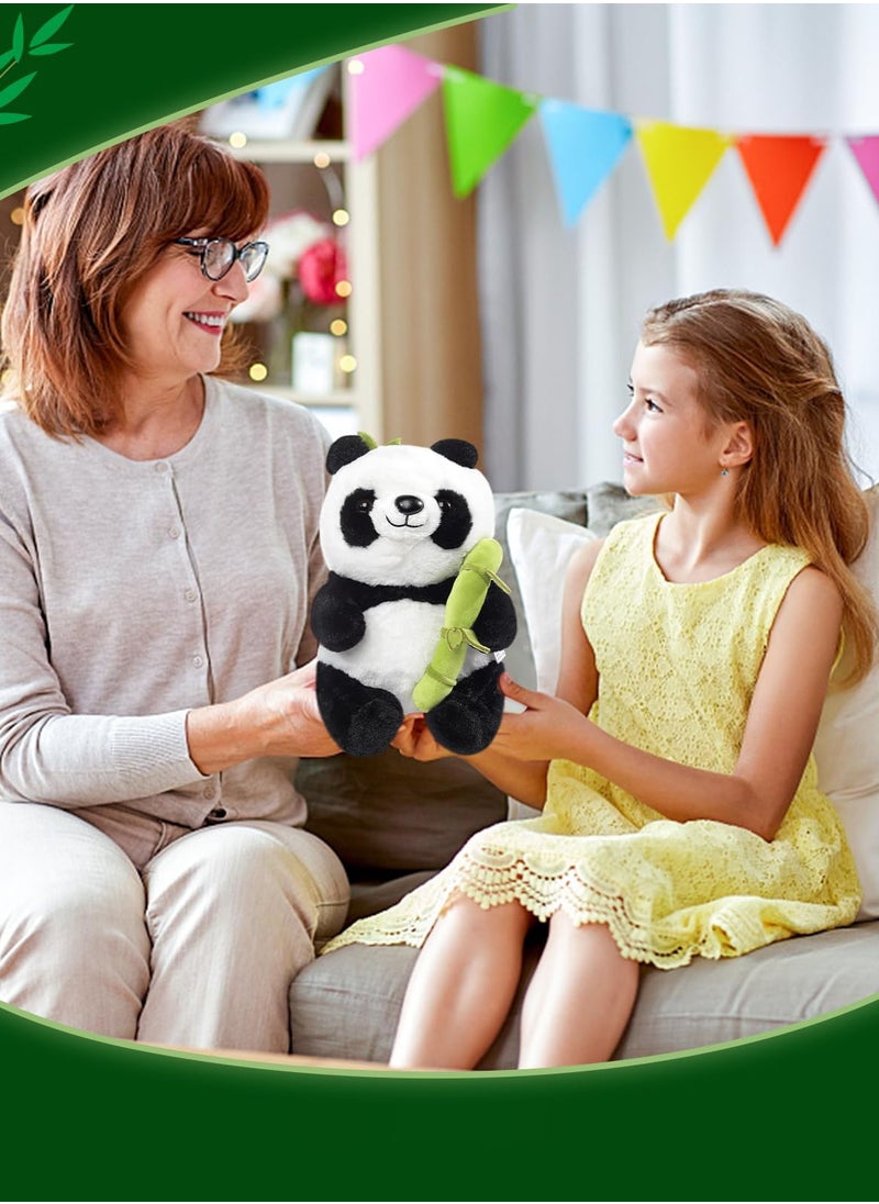Adorable Panda Plush Toy 2 in 1 Bamboo Tube Pillow for Babies Soft Cuddly Stuffed Animal Perfect Gift for Boys and Girls