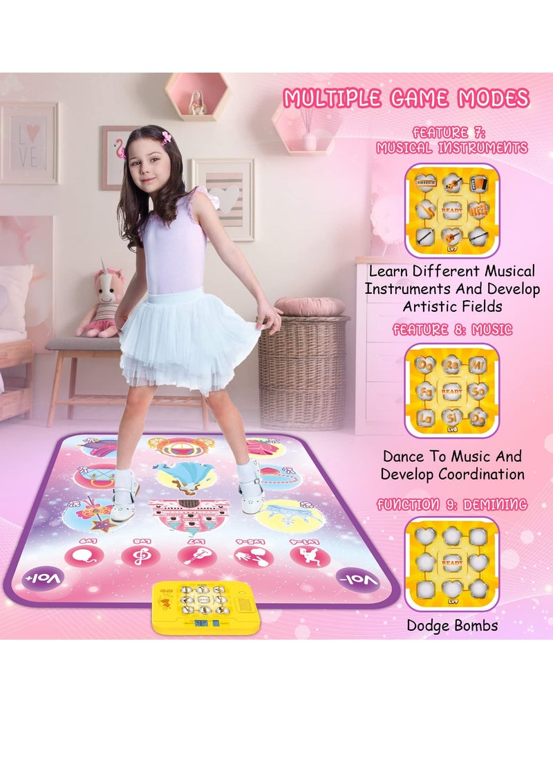 Dance Mat Toy, Piano Mat for Kids, Music Play Mat with 5 Challenge Modes, Birthday Gift for Children Ages 3-12
