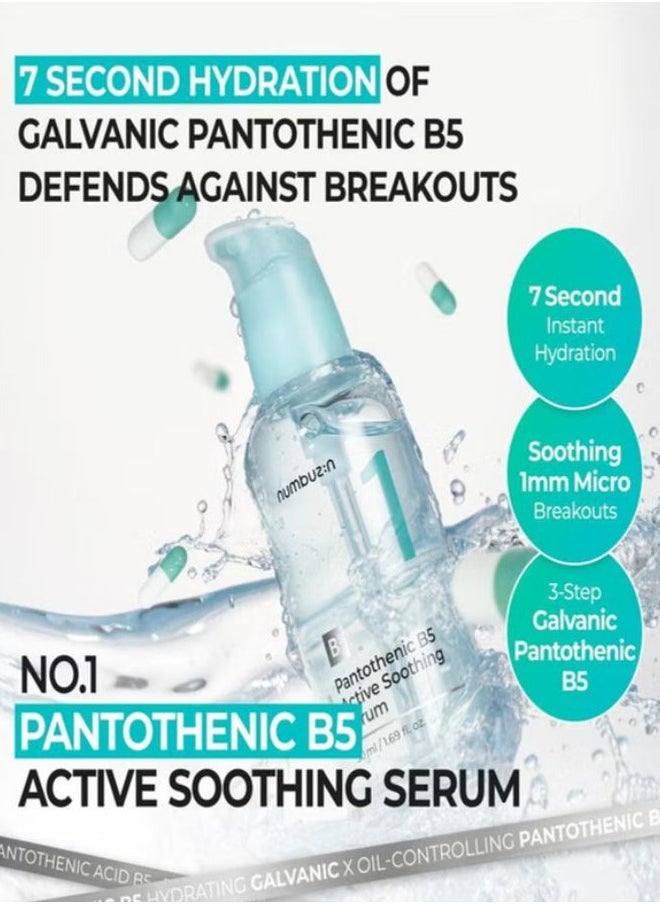 NUMBUZIN No.1 Pantothenic B5 Active Soothing Serum - Calming & Hydrating Formula for Sensitive Skin, 50ml