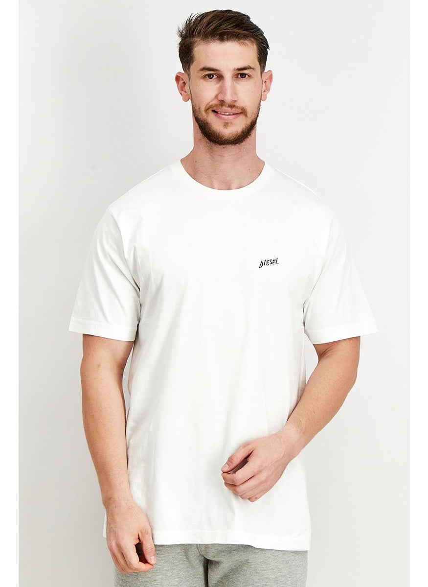 Men Crew Neck Short Sleeve Graphic T Shirt, White