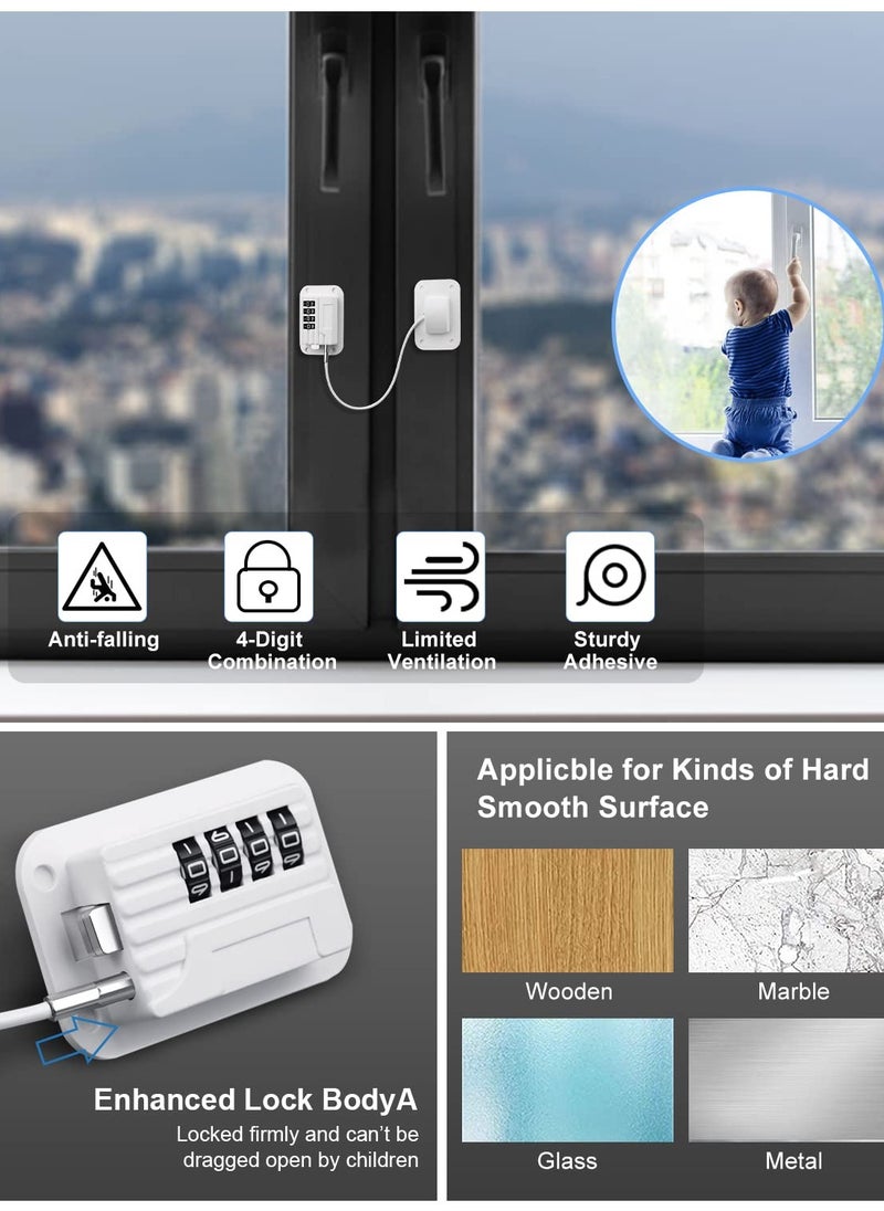 Refrigerator Lock Combination Fridge Locks 2 Pack Adhesive RV Refrigerator Locks for Adults White Fridge Combination Lock Safety Fridge Locks for Kids Electric Mini Freezer Door Lock