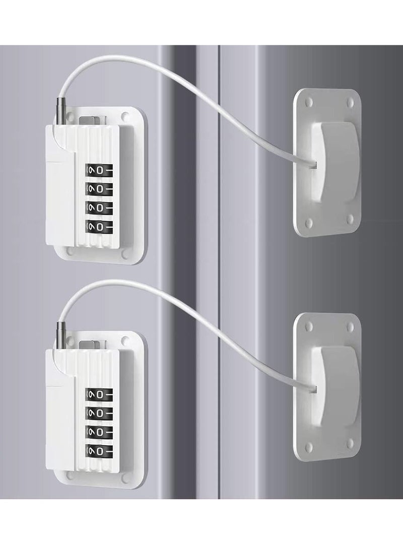 Refrigerator Lock Combination Fridge Locks 2 Pack Adhesive RV Refrigerator Locks for Adults White Fridge Combination Lock Safety Fridge Locks for Kids Electric Mini Freezer Door Lock