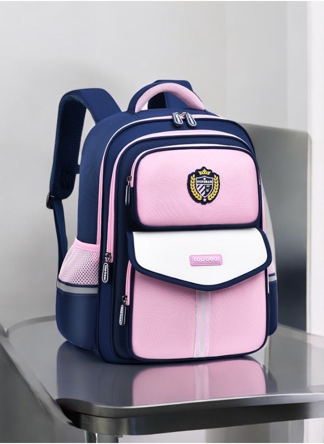 Ergonomic Spine Protection School Backpack for Primary Students, Lightweight, Large Capacity, 4 Compartments, Smooth Zippers, Durable u0026 Comfortable for Boys and Girls (41.5x31x15cm)