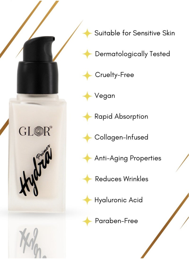 Glor Eyeliner – Smudge-Proof, Vegan, and Water-Resistant for Precise Eye Looks +  Glor Face & Eye Hydration Primer