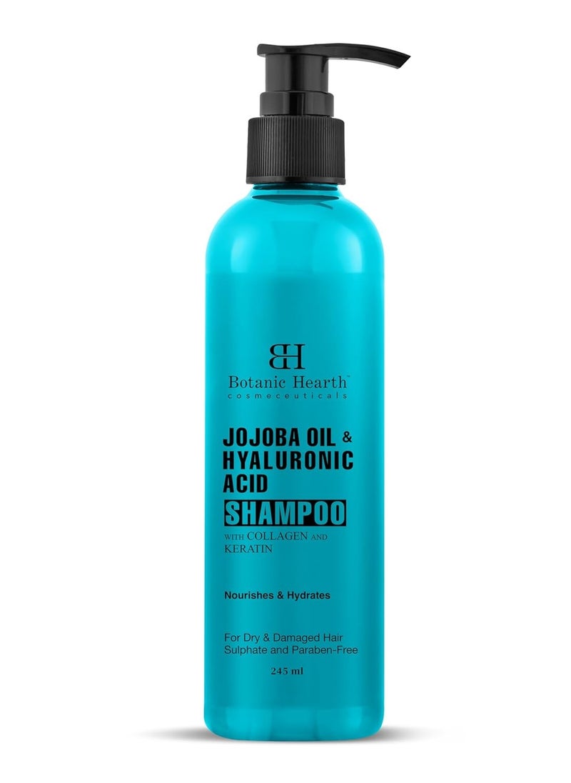 Botanic Hearth Jojoba and Hyaluronic Acid Shampoo with 100% Pure Jojoba Oil and Aloe Extracts Hydrates Hair and Adds Shine For Dry and Dehydrated Hair Shampoo for Women and Men Sulphate 245ml