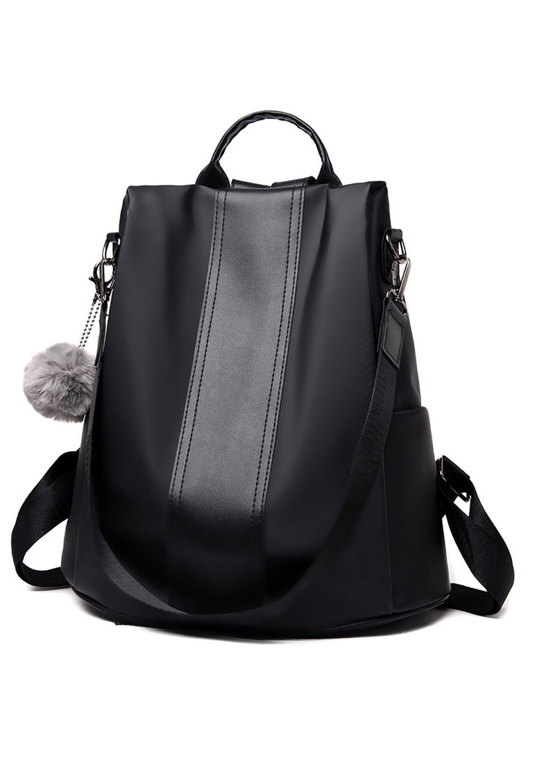 Women Backpack, Leisure Ladies Rucksack, Water-Resistant Nylon School Bags Anti-Theft Daypack Shoulder Bag, Elegant Modern For Work Shopping Travel (black)