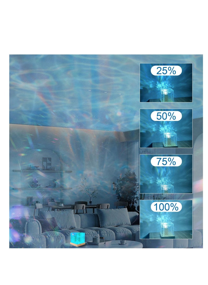 Galaxy Projector Light for Bedroom, Ocean Wave Sensory Light with 16 Colors, Romantic Visual Mood Lighting Lamp, Ceiling Projector Night Light for Bedroom/Party/Game Rooms (ice Cube)